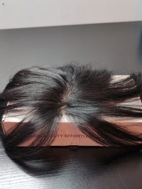 10 Inch Real Human Hair Clip In Topper For Women 360 3D Coverage 1B Black Lace